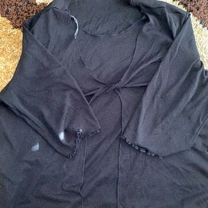 Black cross layered chest blouse